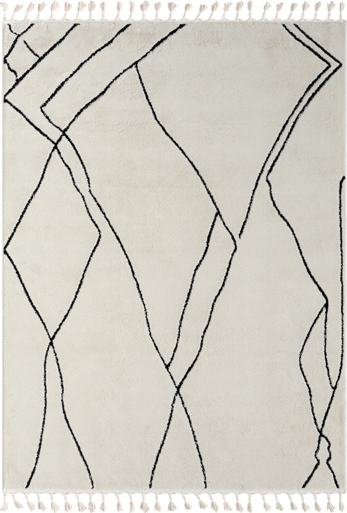 My Flair, Kusový koberec Moroccan Magic weiß, 200x290, čiernobiela, obývacia izba