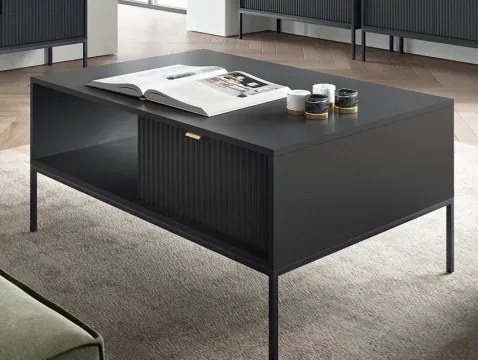 Konferenčný stolík so zásuvkami Nova, čierny%