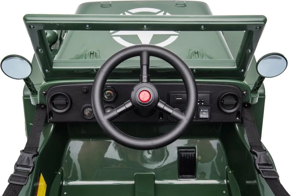 LEAN CARS Elektrické autíčko na akumulátor JH-103 armádne zelené 4x4