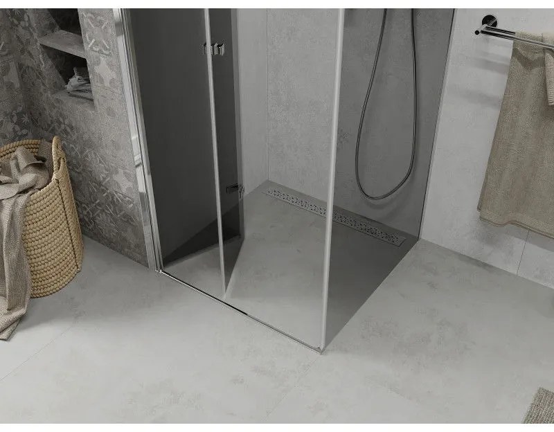 Mexen Lima, sprchovací kút 90 (dvere) x 90 (stena) cm, 6mm šedé sklo, chrómový profil, 856-090-090-01-40