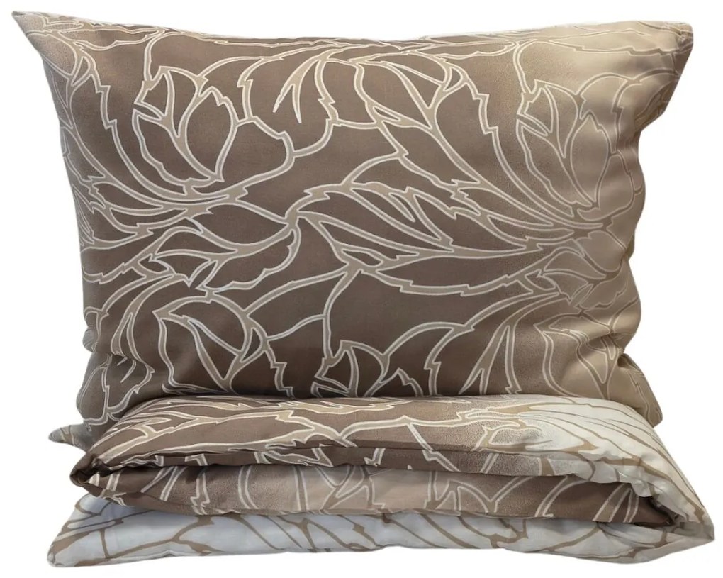 Obliečky bavlnené Fatima hnedá TiaHome - 1x Vankúš 90x70cm, 1x Paplón 140x220cm