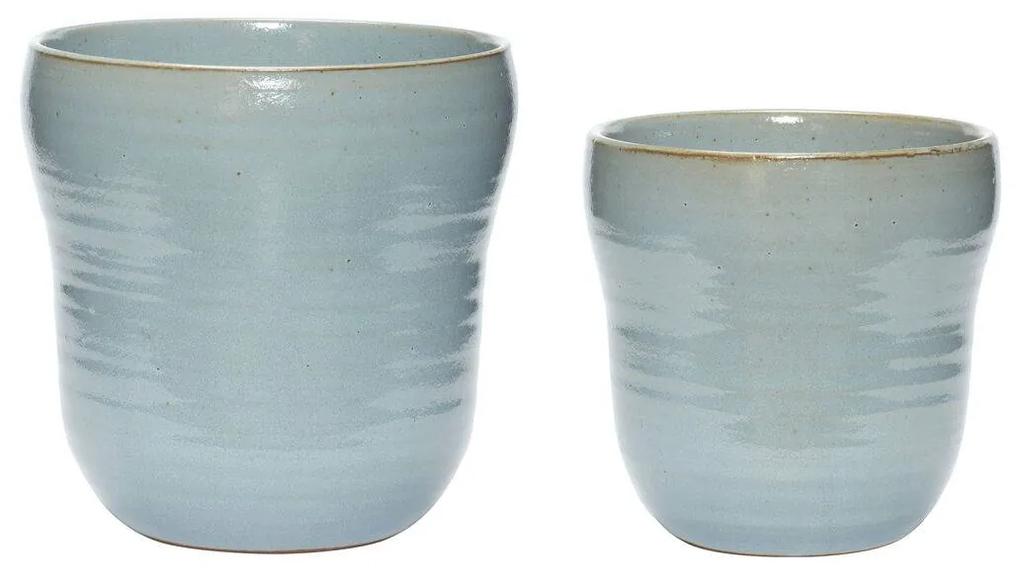 Hübsch Keramický obal na kvetináč Blue Ceramics Menší