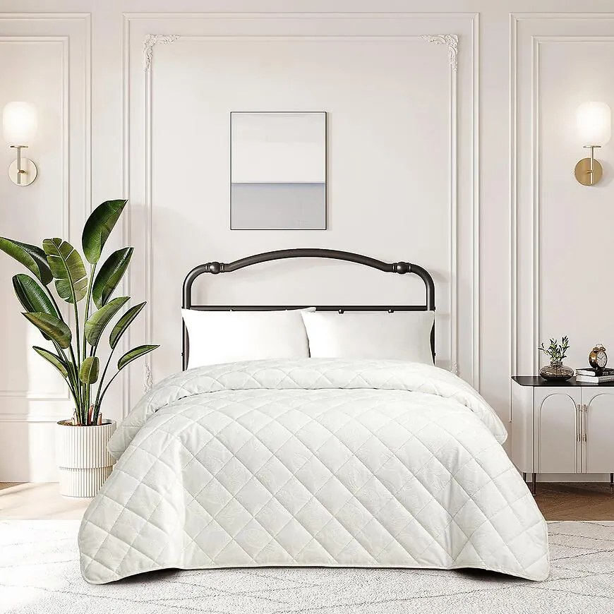 Prikrývka na posteľ Anna RQ-088 170x220 cm biela