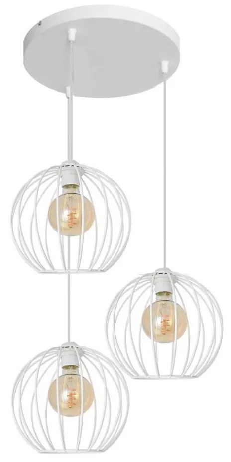 Luster na lanku MERCURE 3xE27/15W/230V biela