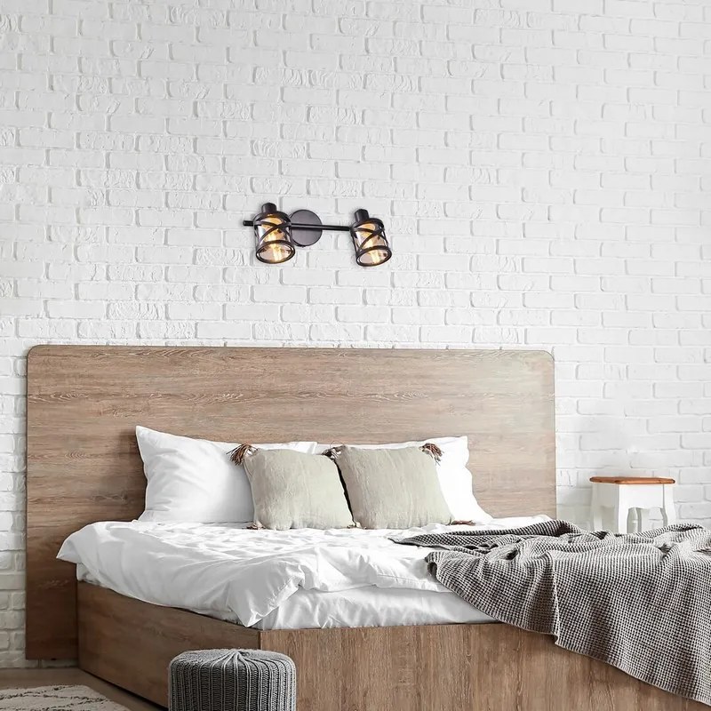 Rabalux Nástenné svietidlo Oberon 2x40W | E14 | IP20 - kávová, jantárové sklo