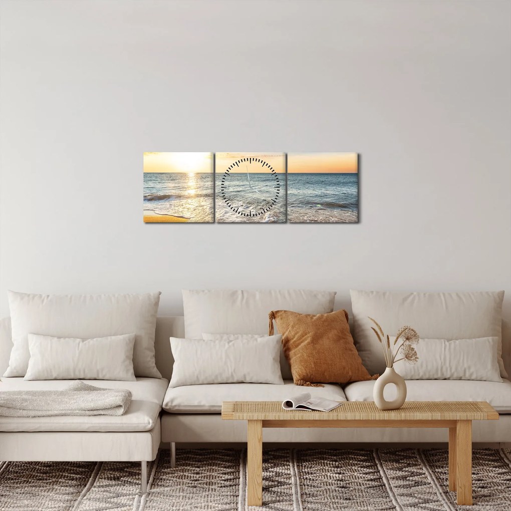 Obraz - Východ slnka (s hodinami) (90x30 cm)