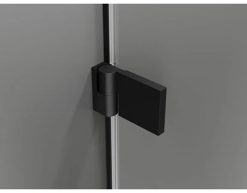 Mexen Lunar-B L pravý výklopný sprchový kút 90 x 80 cm, číre sklo, čierna matná, 832L-090-080-66-00-P
