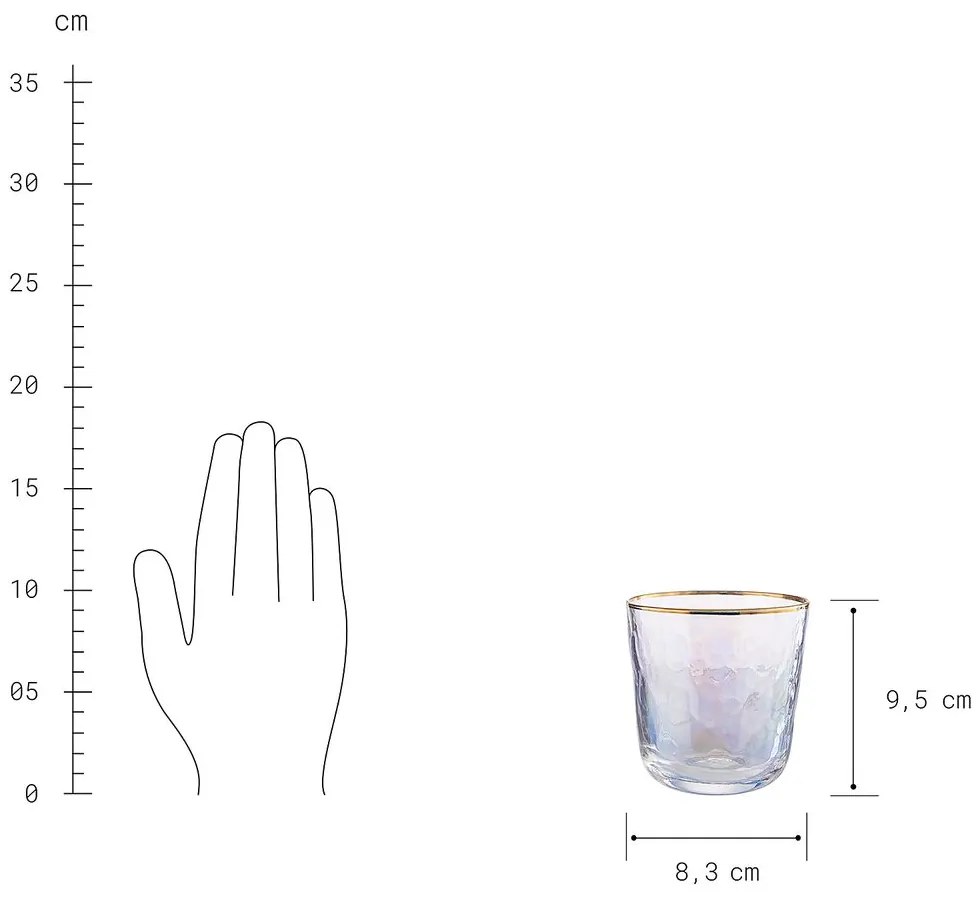 SMERALDA Pohár so zlatým okrajom 280 ml