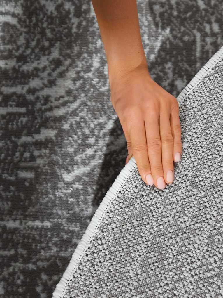 Kusový koberec Gloria Cavallo 106256 Creme Grey kruh, 160x160 (priemer) kruh, šedá, chodba / predsieň, Hanse Home