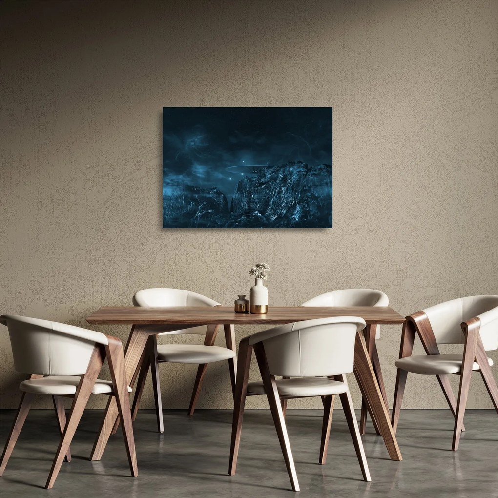 Sklenený obraz - Mimozemská misia (70x50 cm)