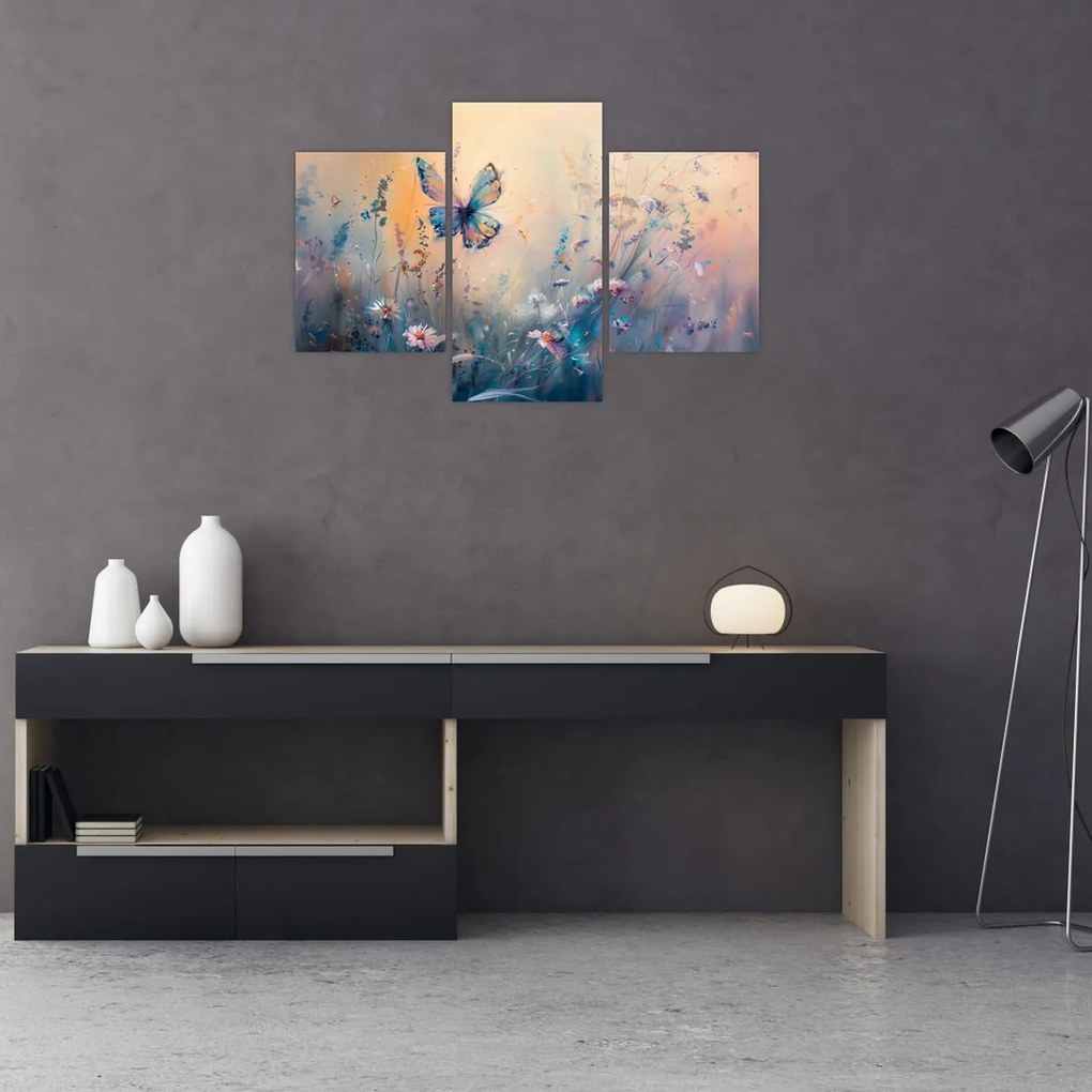 Obraz - Lúka s motýľom II. (90x60 cm)