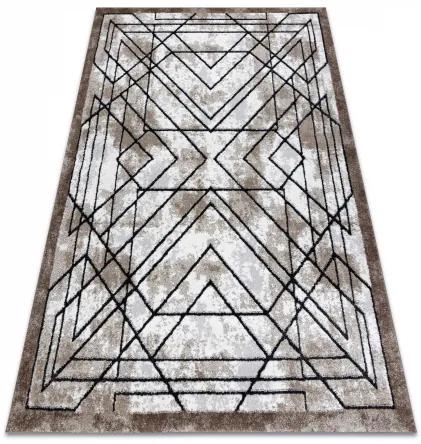 Moderný koberec COZY Tico, geometrický - Štrukturálny, dve vrstvy rúna, hnedá Veľkosť: 240x330 cm
