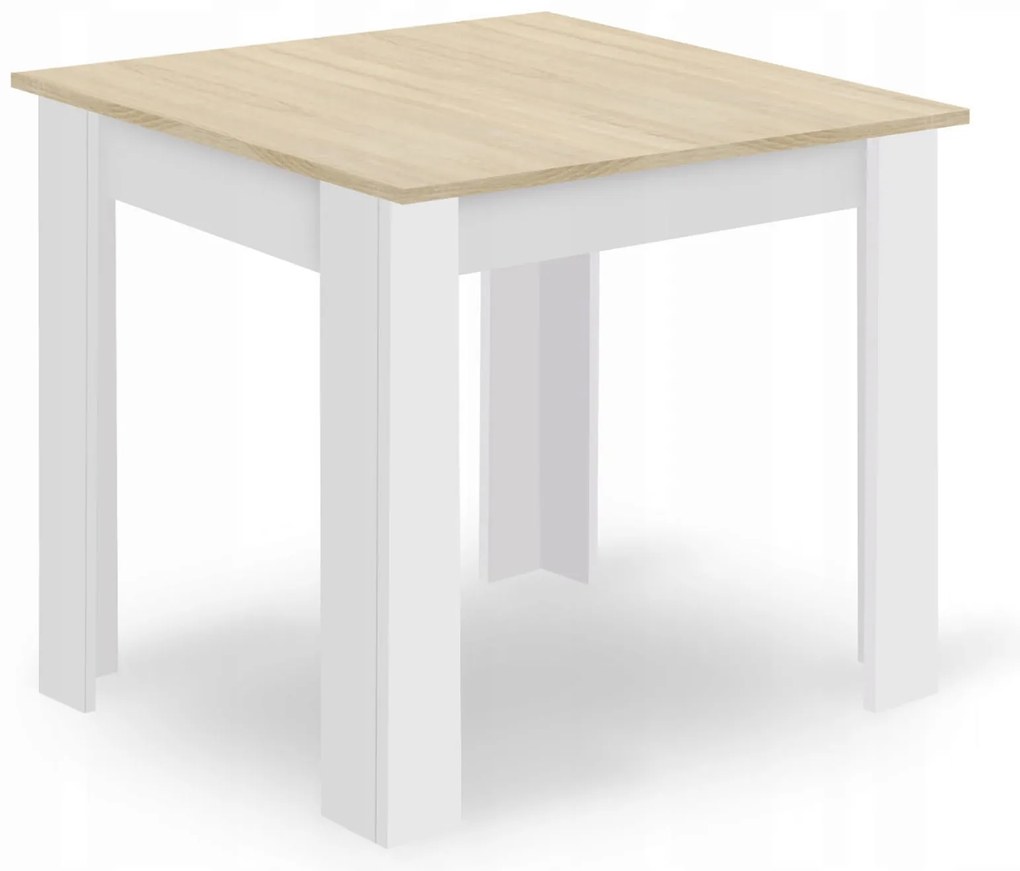 Set štvorcový stôl 80x80 dub sonoma + 4 stoličky OSAKA čierna