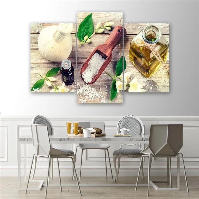 Obraz na plátně třídílný Koření Bylinky - 150x100 cm