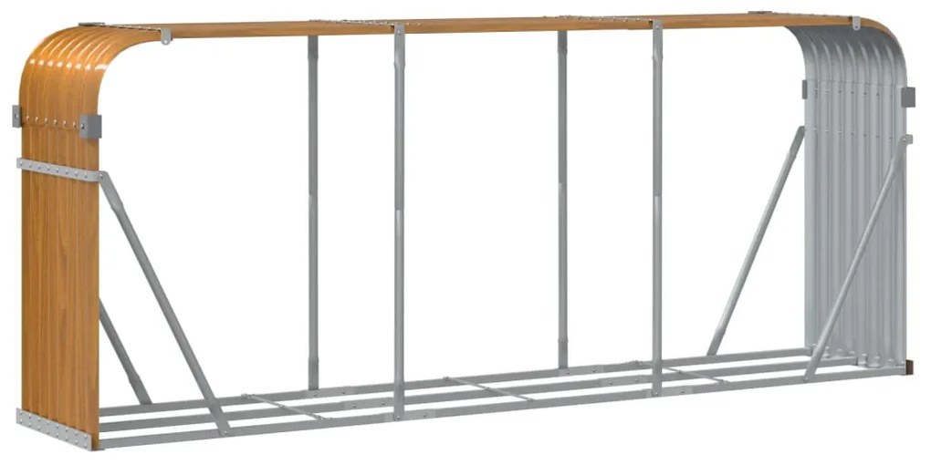 Držiak na polená bledohnedý 234x45x100 cm pozinkovaná oceľ