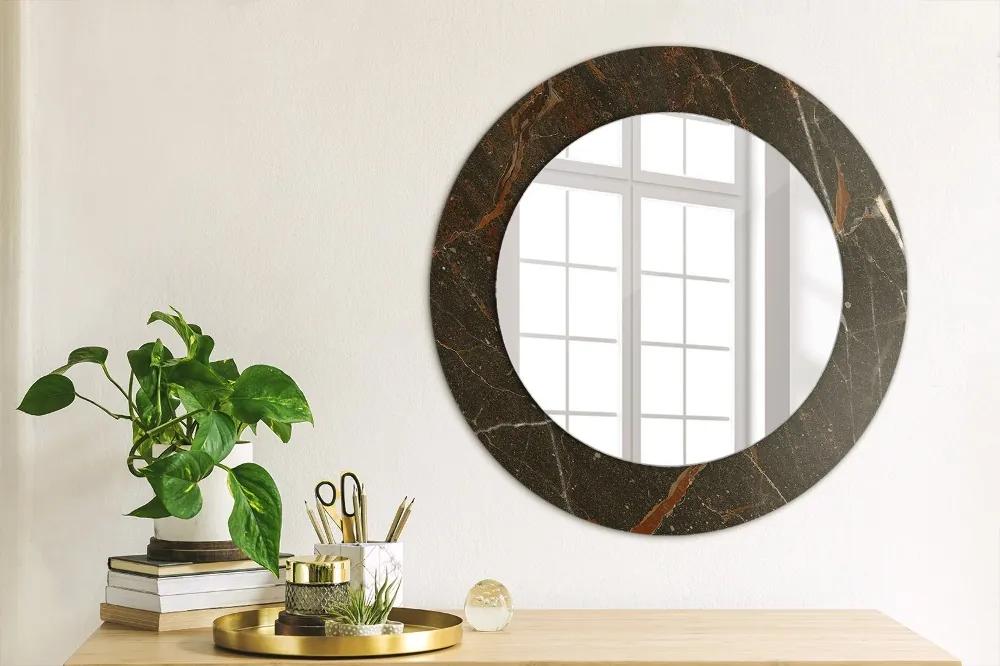 Okrúhle zrkadlo s potlačou Hnedý mramor fi 50 cm