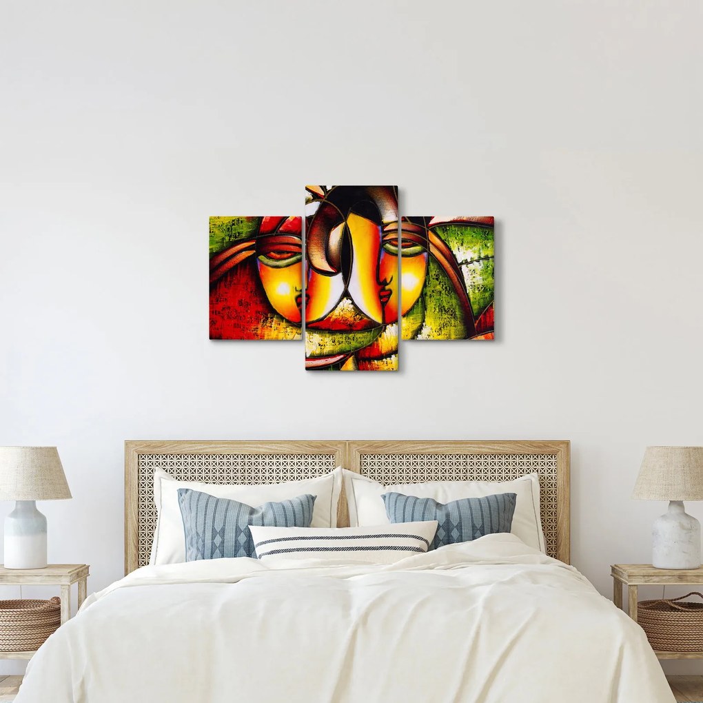 Obraz - Olejomaľba, abstraktné tváre (90x60 cm)