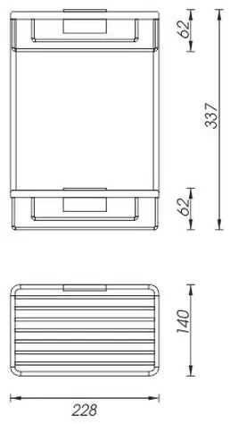NIMCO Ki 14017D-26 - Dvojposchodová nástenná polica do sprchy KIBO lesklý chróm