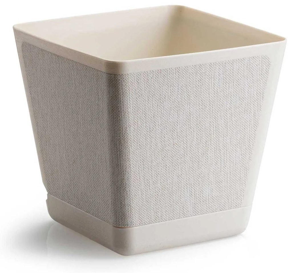 PLASTOVÝ KVETINÁČ PILEA TX 18X18 CM KRÉMOVÁ
