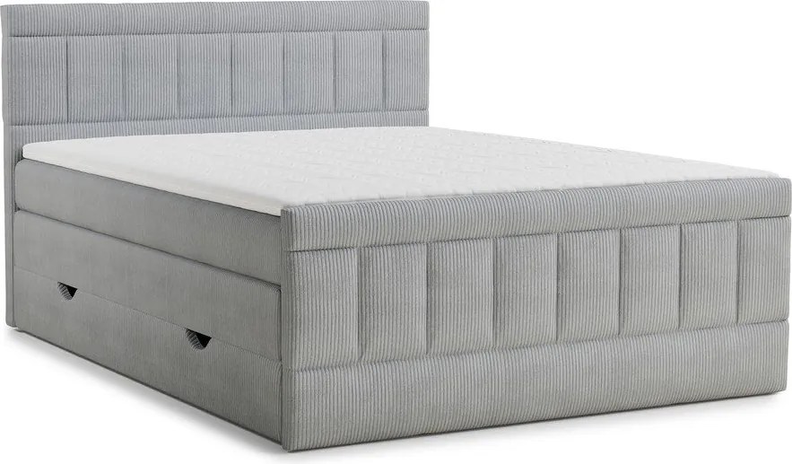 Sivá boxspring posteľ s úložným priestorom 200x200 cm Caya – Maison de Rêve