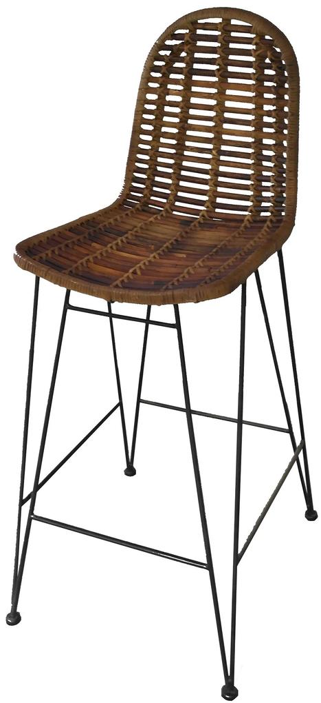 Prírodná Barová stolička RATTAN 49 × 60 × 110 cm 49 × 60 × 110 cm / výška sedadla – 74 cm SIT MÖBEL