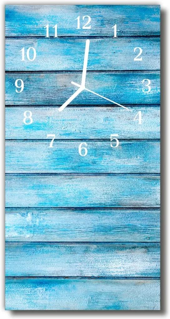 Nástenné hodiny vertikálne  modré drevo