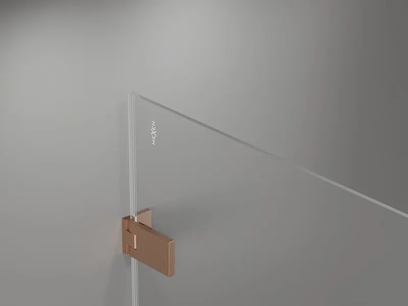 Mexen Lunar-F Duo, skladací sprchový kút 85 x 75 cm, 8mm číre sklo, profil medená matná, 836-085L-075P-65-00