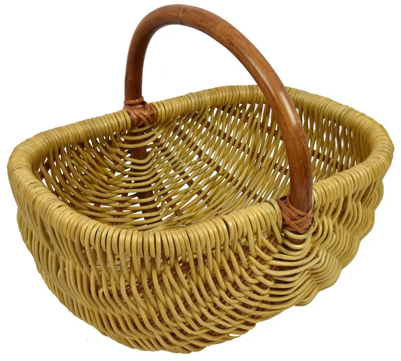 Ratanový košík na nákup medový Rozmery (cm): velký 47x 37, v. 38, v. opletu 20