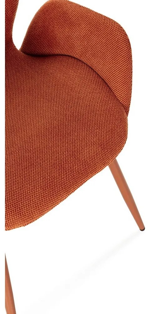 Terakotové čalúnené jedálenské kreslá v súprave 2 ks Ansu – Marckeric