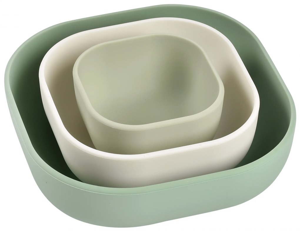 Misky silikónové 3 ks Sage Green