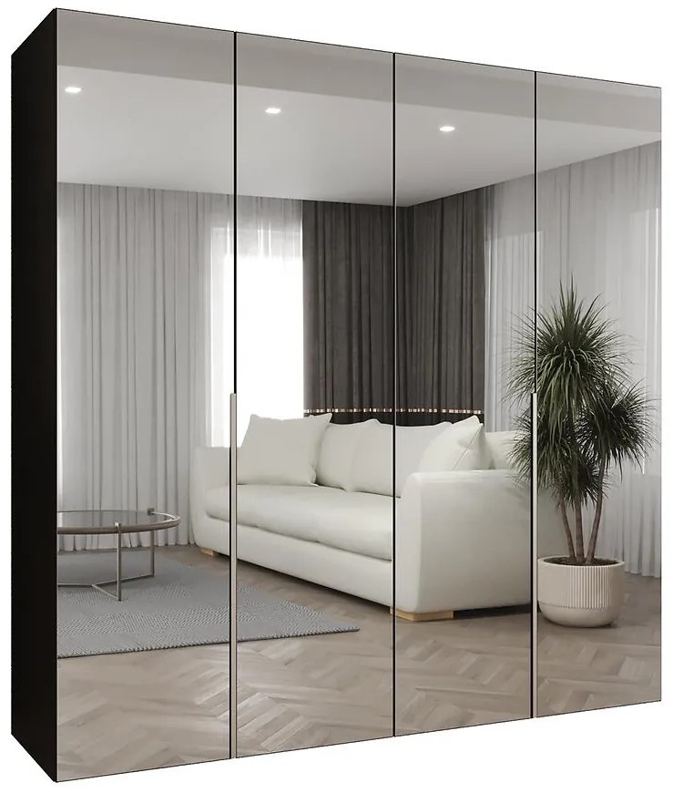 Skriňa Alicante III 200 čierna/strieborný