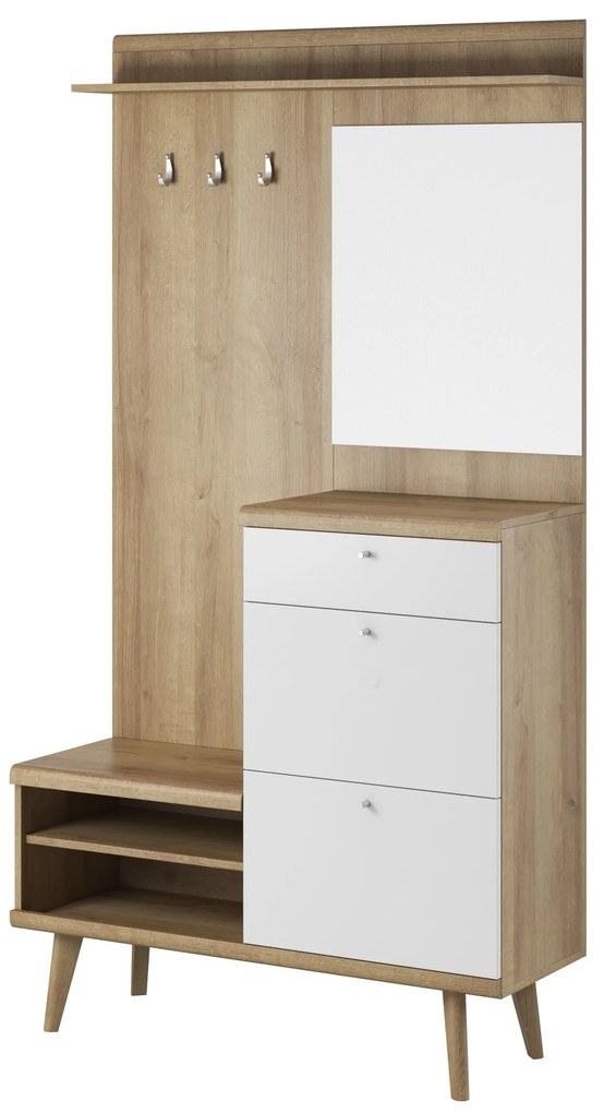 Predsieňová stena Primo 110 cm dub Riviéra/biela
