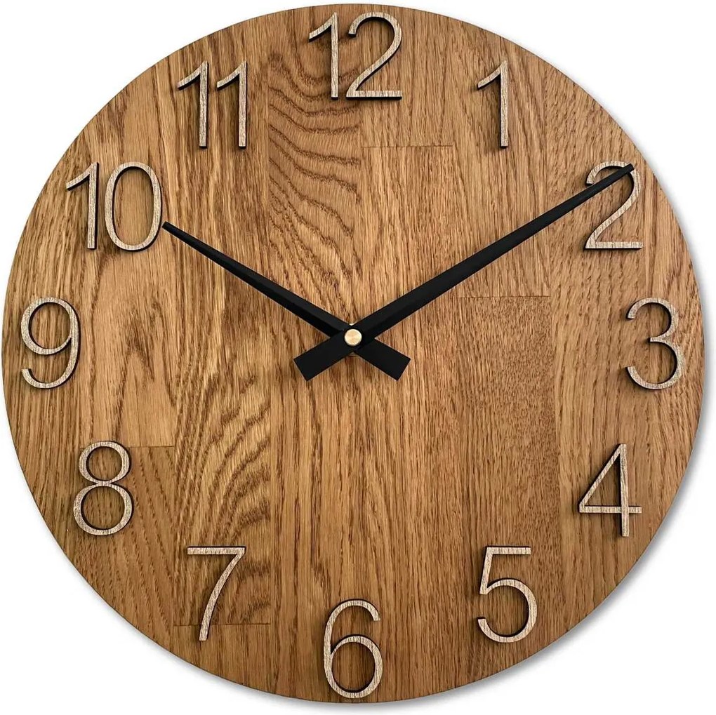 Moderné nástenné hodiny z dreva | ERDENRI: HDF - Biela 30 cm 4611-107529 MAS016-OSMO-3072-heads-black