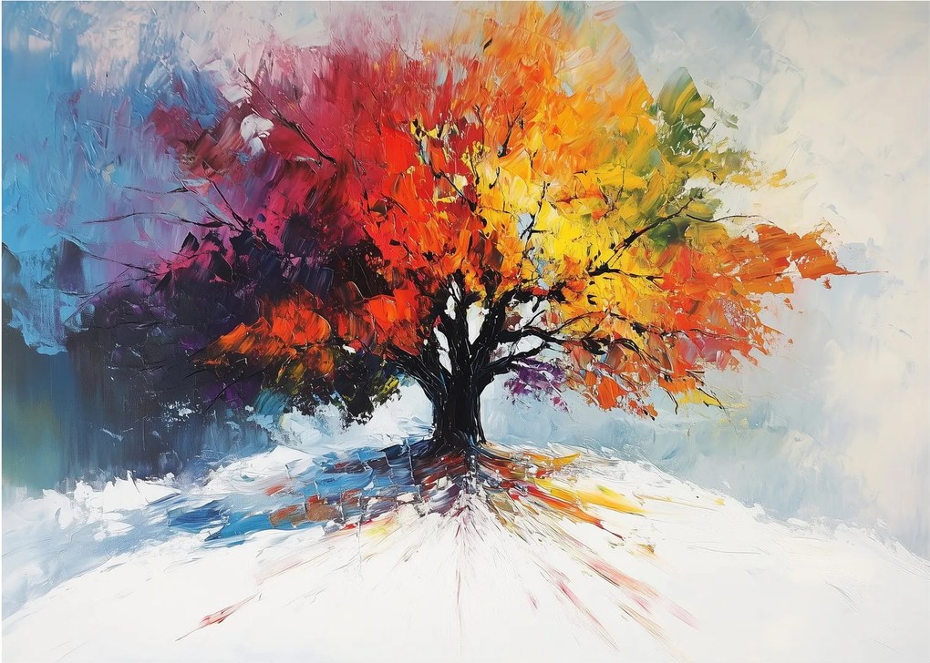 Obraz - Pestrofarebný strom (70x50 cm)