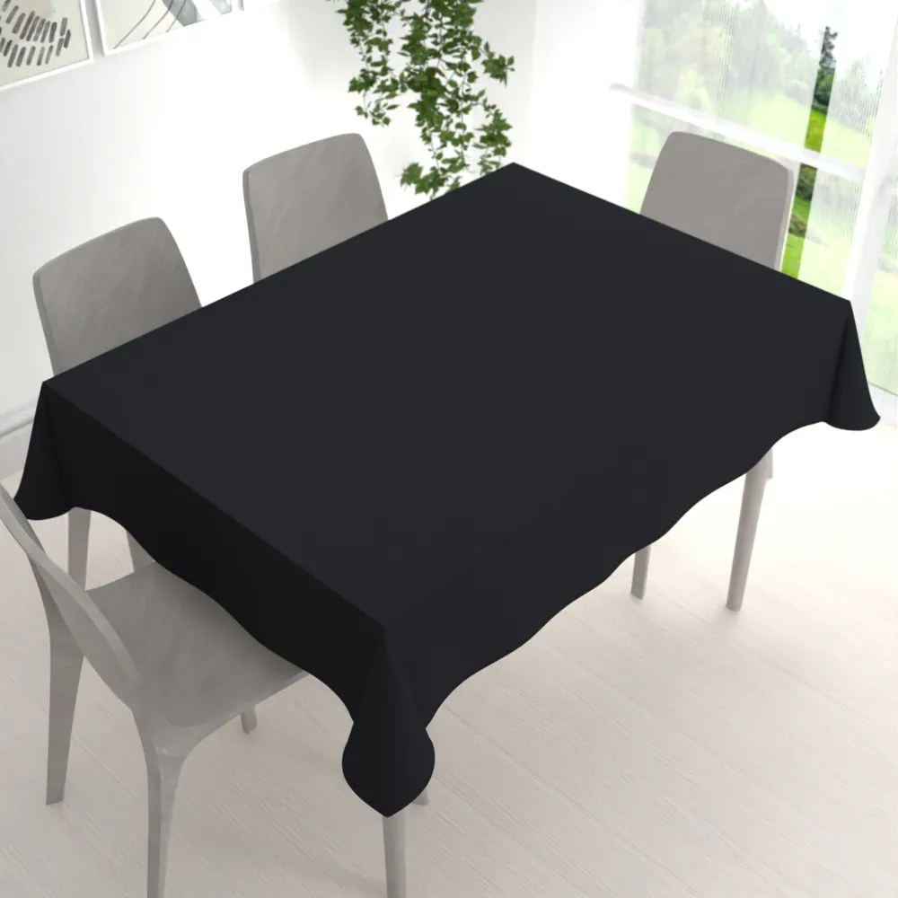 Biante Obdĺžnikový bavlnený saténový obrus ST-006 Čierny 100x140 cm