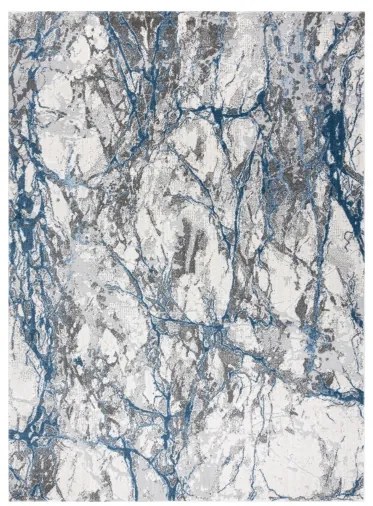 Moderný koberec NOBLE  9962 68 Mramor, kameň, krémovo/ modrý