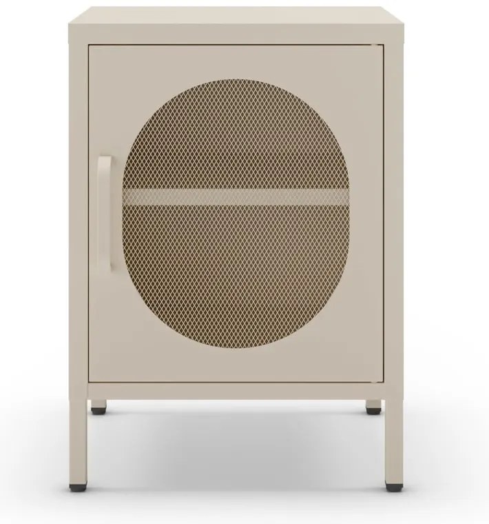 Krémový kovový nočný stolík Diora – Marckeric