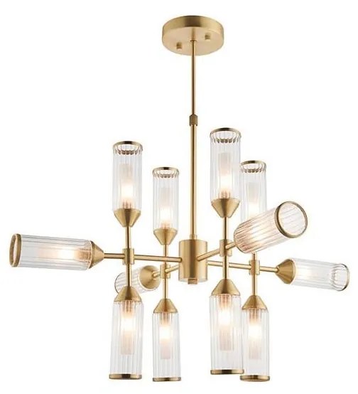 Endon 92214 - Luster na tyči TOUR 12xG9/3W/230V mosadz