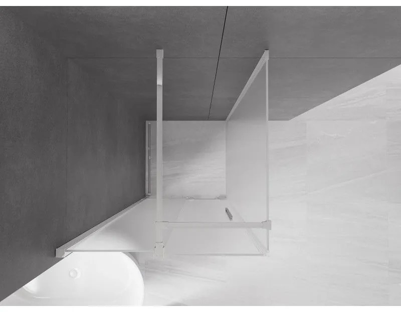 Mexen Velar, sprchový kút s posuvnými dverami 90 x 90 cm, 8mm sklo námraza, chrómová, 871-090-090-31-01