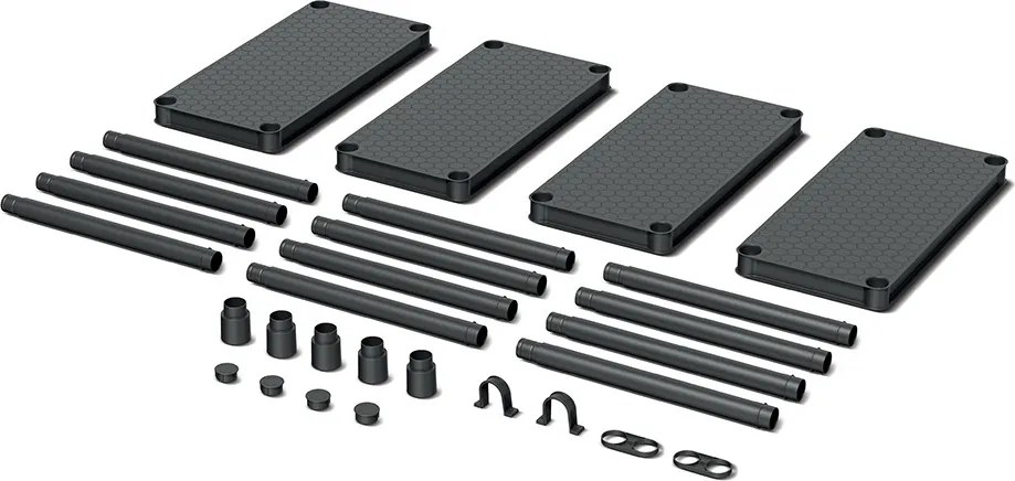 Prosperplast Regál plastový 4 police STACKARO SMALL 58 x 28 x 131,5 cm - čierny