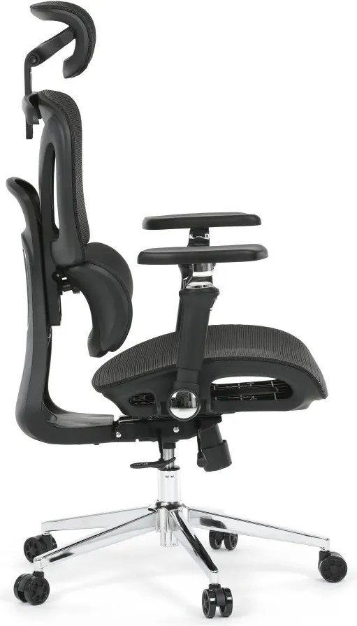 Kancelárska ergonomická stolička PORTE II — sieťovina, čierna