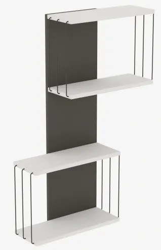 Nástenná polica DESTAN 96x65 cm biela/antracit