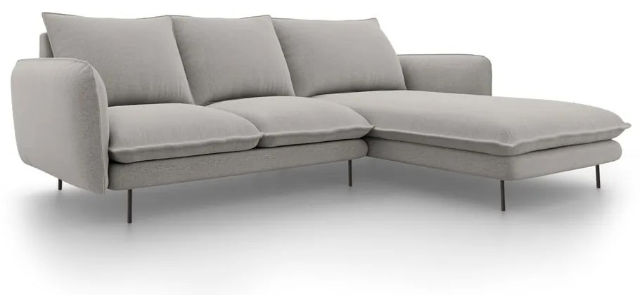 Svetlosivá rohová pohovka Cosmopolitan Design Vienna, pravý roh