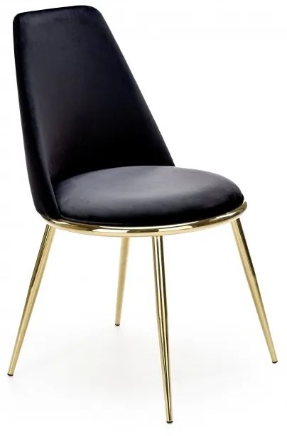 Jedálenská stolička NETIS - oceľ, látka, čierna