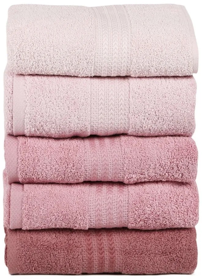 Sada 4 osušiek Rainbow Powder, 70 × 140 cm