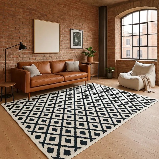 Koberec POLO čierny / biely