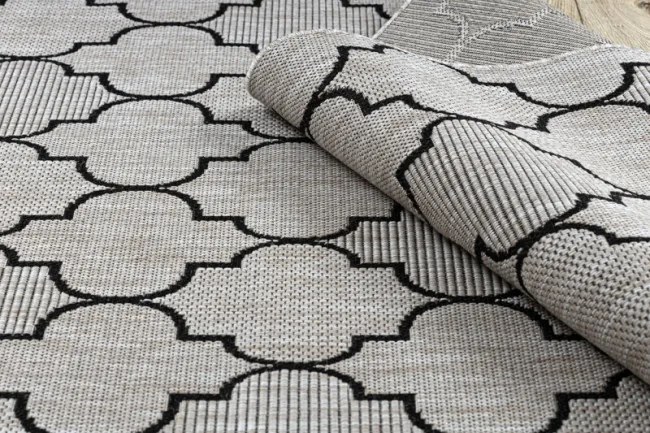 Koberec SIZAL FLOORLUX 20607 marokánsky - strieborný / čierny