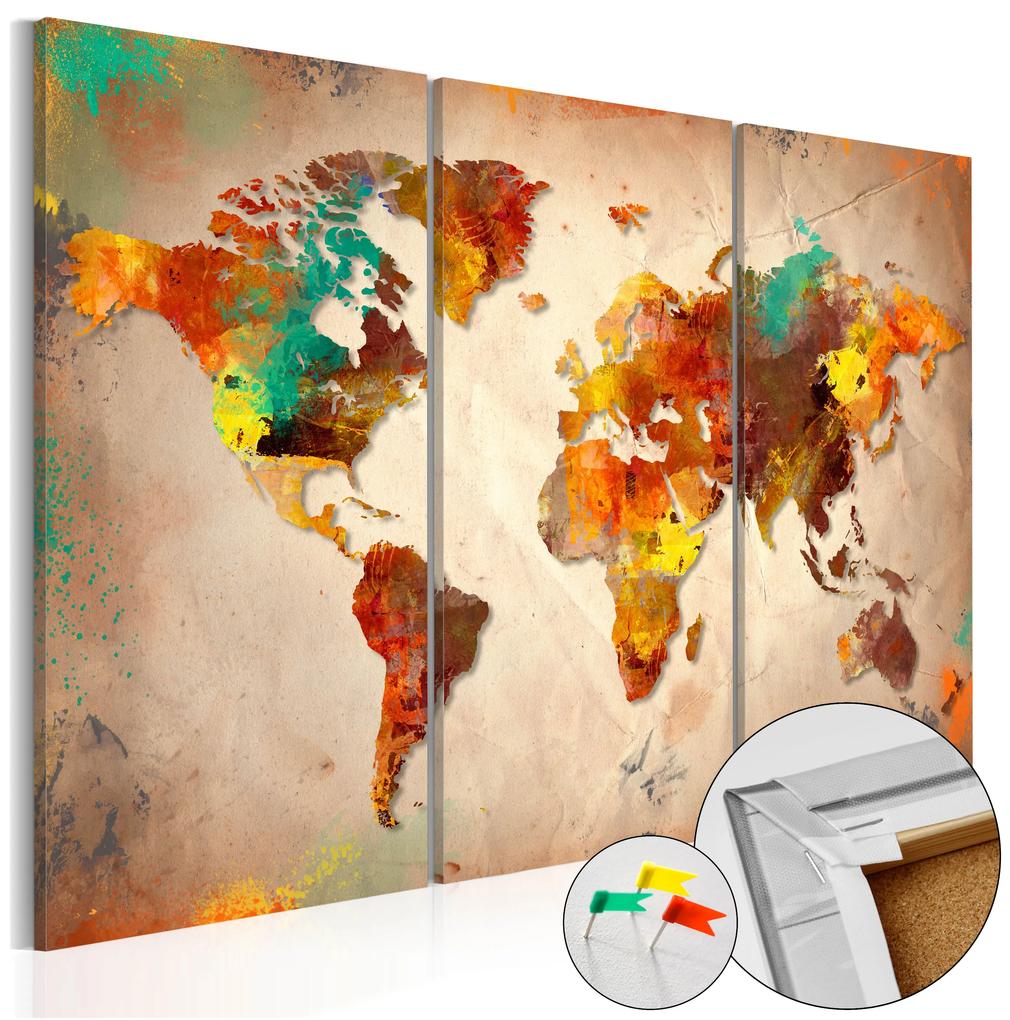 Artgeist Obraz na korku - Painted World [Cork Map] Veľkosť: 90x60