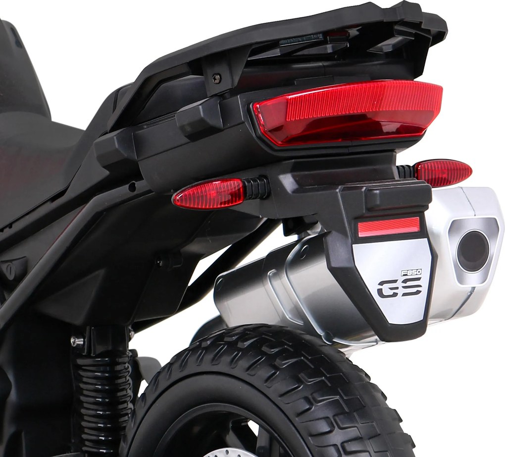 Ramiz Detský motocykel na batérie BMW F850 GS červený + pomocné kolieska + audio LED + pomalý štart + EVA