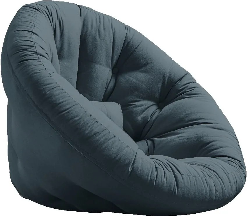 Rozkladacie kreslo s modrým poťahom Karup Design Nest Petrol Blue